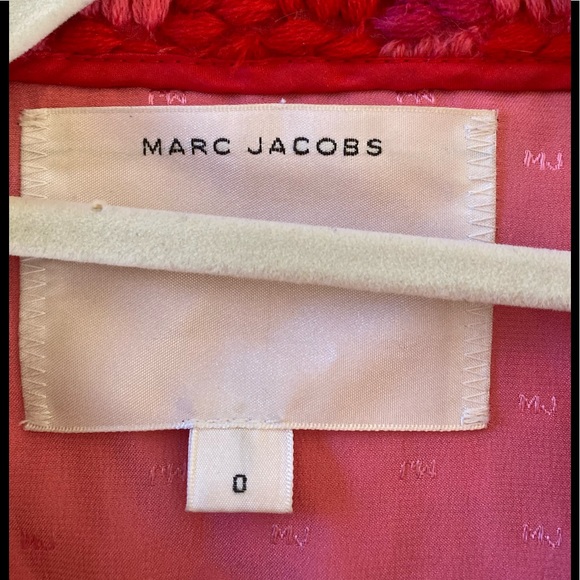 Vintage Marc Jacobs Mainline Pink & Red Tweed Wool & Silk Double Breasted Jacket - Picture 3 of 9
